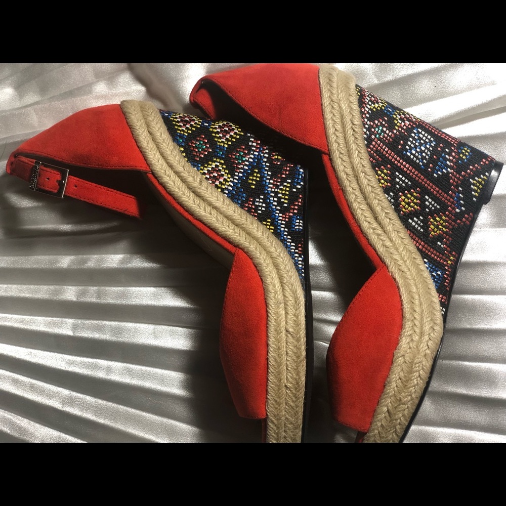 Platform wedge heels